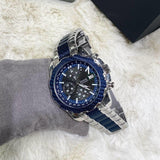 Guess Octane Chronograph Blue Dial Two Tone Steel Strap Watch for Men - W1046G2 Buy Now By Guess