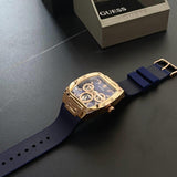 Guess Phoenix Multifunction Blue Dial Blue Rubber Strap Watch for Men - GW0202G4 Buy Now By Guess