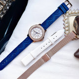 Guess Crown Jewel Diamonds White Dial Blue Rubber Strap Watch for Women - GW0411L2 Buy Now By Guess