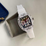 Guess Phoenix Polycarbonate Clear Multi-function Black Dial Clear Rubber Strap Watch for Men - GW0499G3 Buy Now By Guess