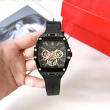Guess Phoenix Multifunction Black Dial Black Silicone Strap Watch For Men - GW0203G8 Buy Now By Guess
