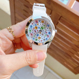 Guess Wanderlust Crystals Silver Dial White Rubber Strap Watch For Women - W1059L3 Buy Now By Guess