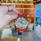 Guess Frontier Diamonds Gold Dial Red Rubber Strap Watch for Women - GW0045L2 Buy Now By Guess