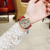 Guess Frontier Diamonds Gold Dial Red Rubber Strap Watch for Women - GW0045L2 Buy Now By Guess