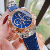 Guess Limelight Quartz Analog Blue Dial Blue Denim Strap Watch For Women - W0775l10 Buy Now By Guess