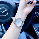 Guess Mini Rose Diamonds White Dial White Leather Strap Watch For Women - U85142l3 Buy Now By Guess