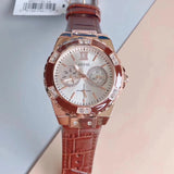 Guess Limelight Analog White Dial Brown Leather Strap Watch For Women - W0775l14 Buy Now By Guess
