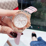 Guess Limelight Quartz Analog White Dial Pink Leather Strap Watch For Women - W0775l3 Buy Now By Guess