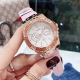 Guess Limelight Quartz Analog White Dial Pink Leather Strap Watch For Women - W0775l3 Buy Now By Guess