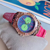 Guess Limelight Quartz Multicolor Dial Red Leather Strap Watch For Women - W0775L4 Buy Now By Guess
