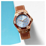 Guess Limelight Quartz White Dial Brown Leather Strap Watch For Women - W0775L7 Buy Now By Guess