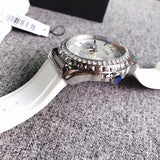 Guess Starlight Multifunction Diamonds White Dial White Rubber Strap Watch for Women - W0846L8 Buy Now By Guess
