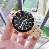 Michael Kors Cunningham Multifunction Black Dial Gold Steel Strap Watch For Men - MK7154 Buy Now By Michael Kors