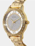 Guess Analog Diamonds Silver Dial Gold Steel Strap Watch For Women - W1013l2 Buy Now By Guess