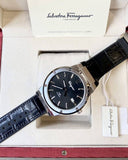 Salvatore Ferragamo F-80 Classic Black Dial Black Leather Strap Watch for Men - SFDT00619 Buy Now By Salvatore Ferragamo