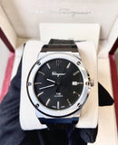 Salvatore Ferragamo F-80 Classic Black Dial Black Leather Strap Watch for Men - SFDT00219 Buy Now By Salvatore Ferragamo