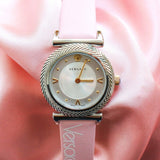 Versace V-Motif Silver Dial Pink Leather Strap Watch for Women - VERE00118 Buy Now By Versace