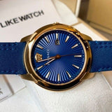 Versace V-Urban Quartz Blue Dial Blue Leather Strap Watch for Men - VELQ00319 Buy Now By Versace