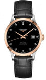 Longines Record Black Dial Black Leather Strap Watch for Men - L2.821.5.57.2 Buy Now By Longines
