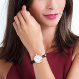 Marc Jacobs Sally White Dial Black Leather Strap Watch for Women - MBM1352 Buy Now By Marc Jacobs