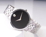 Movado Museum Classic Black Dial Silver Steel Strap Watch for Men - 0607199 Buy Now By Movado