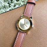 Movado Bold Gold Dial Brown Leather Strap Watch for Women - 3600437 Buy Now By Movado