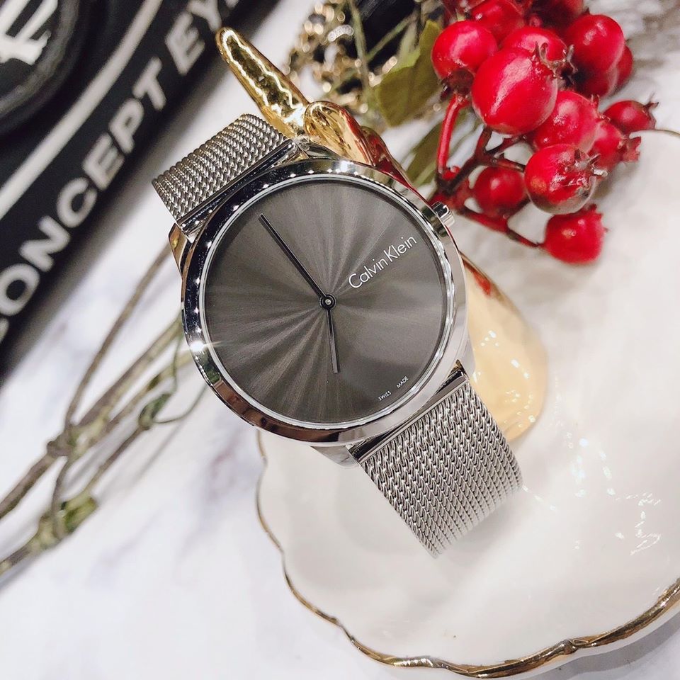 Calvin Klein Minimal Grey Dial Silver Mesh Bracelet Watch for Men - K3M211Y3 Buy Now By Calvin Klein