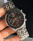Emporio Armani Team Italia Chronograph Black Dial Silver Steel Strap Watch For Men - AR5983 Buy Now By Emporio Armani