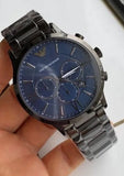 Emporio Armani Giovanni Chronograph Blue Dial Grey Steel Strap Watch For Men - AR11348 Buy Now By Emporio Armani