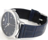 Emporio Armani Dress Quartz Blue Dial Blue Leather Strap Watch For Men - AR2501 Buy Now By Emporio Armani
