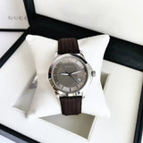 Gucci G Timeless Quartz Brown Dial Brown Rubber Strap Watch For Men - YA126403 Buy Now By Gucci