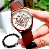 Guess Multi-Function Chronograph White Dial Brown Leather Strap Watch For Men - GW0389G8 Buy Now By Guess