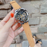 Guess Continental Multifunction Black Dial Brown Leather Strap Watch for Men - GW0262G1 Buy Now By Guess