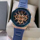 Guess Momentum Chronograph Blue Dial Blue Rubber Strap Watch for Men - GW0263G2 Buy Now By Guess