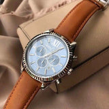 Michael Kors Lexington Chronograph Blue Dial Brown Leather Strap Watch For Men - MK8537 Buy Now By Michael Kors