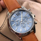 Michael Kors Lexington Chronograph Blue Dial Brown Leather Strap Watch For Men - MK8537 Buy Now By Michael Kors