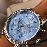 Michael Kors Lexington Chronograph Blue Dial Brown Leather Strap Watch For Men - MK8537 Buy Now By Michael Kors