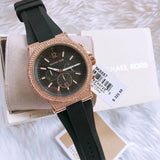 Michael Kors Dylan Chronograph Black Dial Black Rubber Strap Watch For Women - MK8557 Buy Now By Michael Kors