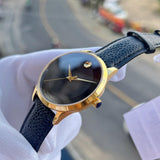 Movado Museum Classic Quartz Black Dial Black Leather Strap Watch for Men - 0607195 Buy Now By Movado