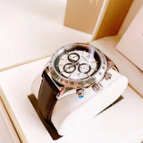 Versace Classic Chronograph Quartz Silver Dial Brown Leather Strap Watch For Men - VEV700119 Buy Now By Versace