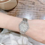 Bulova Crystal Collection Silver Dial Silver Steel Strap Watch for Women - 96L243 Buy Now By Bulova