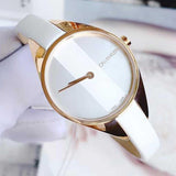 Calvin Klein Rebel White Grey Dial White Leather Strap Watch for Women - K8P236L6 Buy Now By Calvin Klein