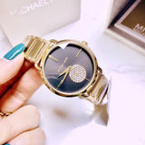 Michael Kors Portia Black Dial Gold Steel Strap Watch for Women - MK3788 Buy Now By Michael Kors