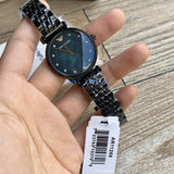 Emporio Armani Gianni T-Bar Quartz Black Mother of Pearl Dial Black Steel Strap Watch For Women - AR11268 Buy Now By Emporio Armani