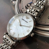 Emporio Armani T Bar Mother of Pearl Dial Steel Strap Watch For Women - AR1682 Buy Now By Emporio Armani