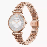 Emporio Armani Gianni T-Bar Crystals Silver Dial Rose Gold Steel Strap Watch For Women - AR11446 Buy Now By Emporio Armani