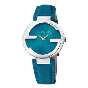Gucci Interlocking Quartz Blue Dial Blue Leather Strap Watch For Women - YA133315 Buy Now By Gucci