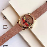 Gucci G Timeless Butterfly Brown Dial Brown Leather Strap Watch For Women - YA1264063 Buy Now By Gucci