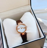 Gucci G Interlocking Mother of Pearl Dial Brown Leather Strap Watch For Women - YA133516 Buy Now By Gucci