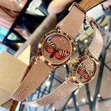 Gucci G Timeless Butterfly Brown Dial Brown Leather Strap Watch For Women - YA1264063 Buy Now By Gucci
